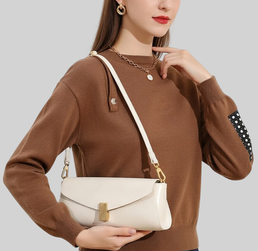 Damen Schultertasche aus Echtleder – Modern, Vielseitig & Stilvoll – Kompakte Handtasche