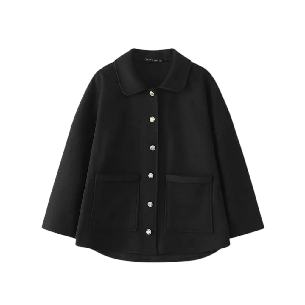 Zeitlose Damen Jacke – Einfarbig mit Knopfleiste
