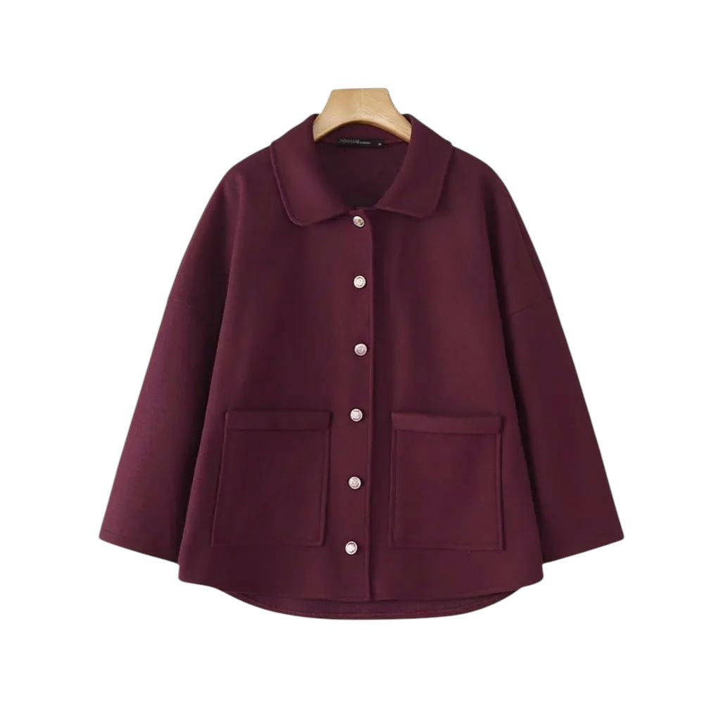 Zeitlose Damen Jacke – Einfarbig mit Knopfleiste