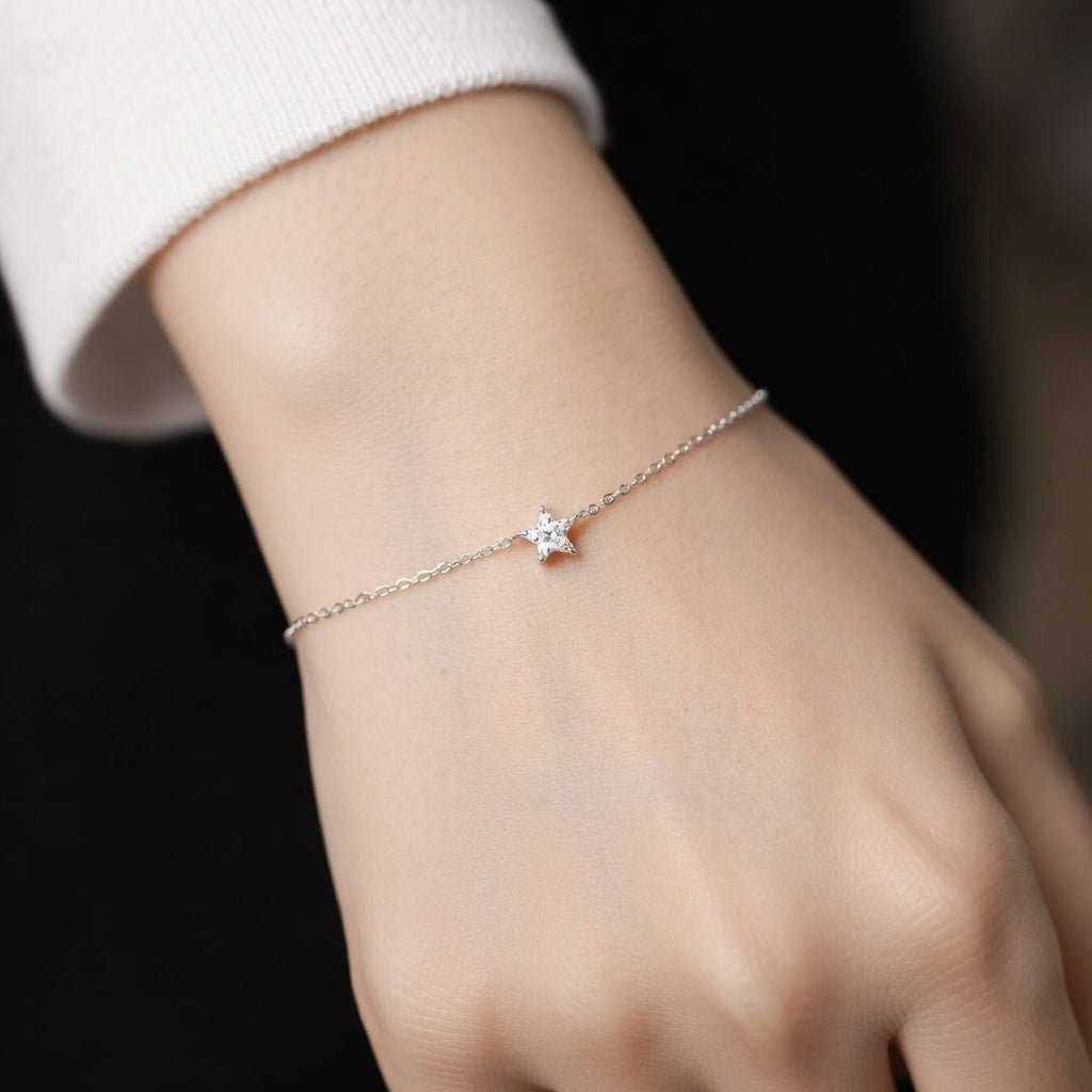 925 Sterling Silber Sternen Armband mit Zirkonia – Vergoldet oder platinbeschichtet, elegant & feminin