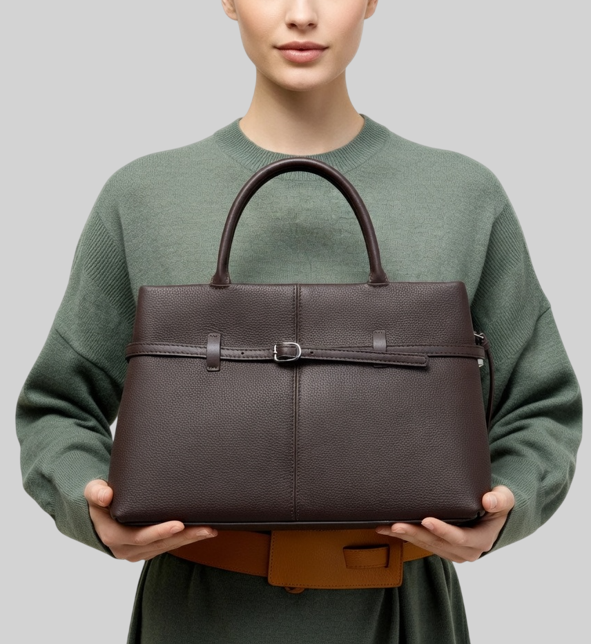 [15 % RABATT]  Damen Handtasche aus Echtem Leder – Große Tote Tasche für Büro & Alltag – Elegant, Modern & Geräumig