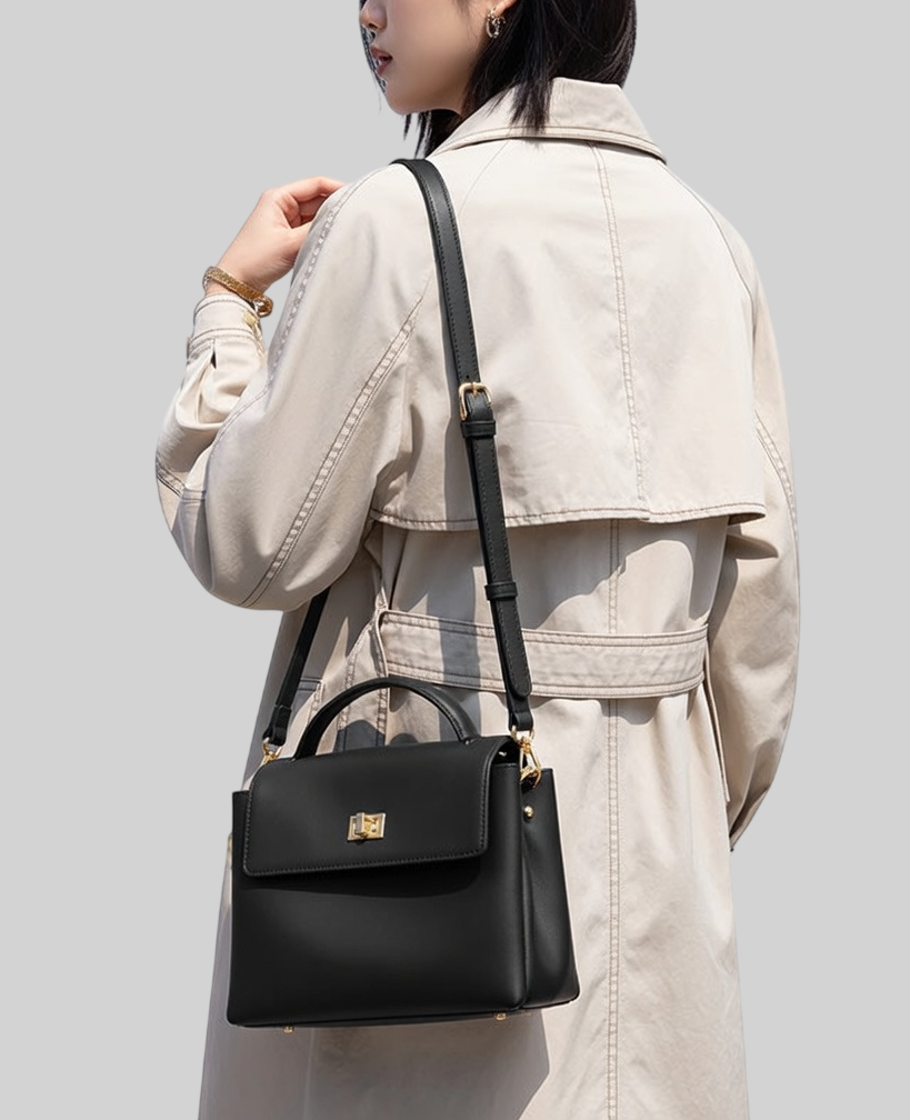 Damen Umhängetasche aus Echtleder – Mittelgroße Vintage Tasche, Elegant & Vielseitig