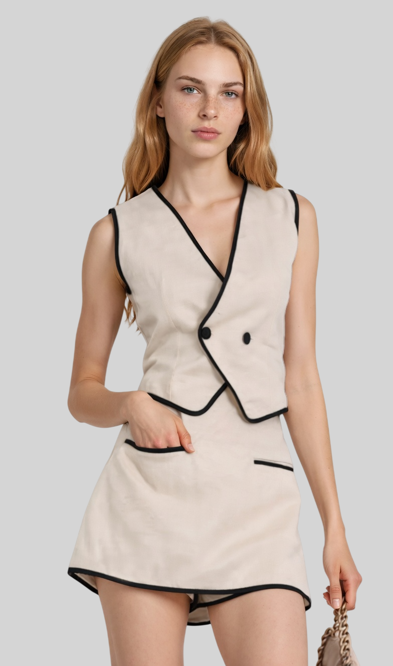 Elegantes Sommer-Set mit Crop Top und Shorts