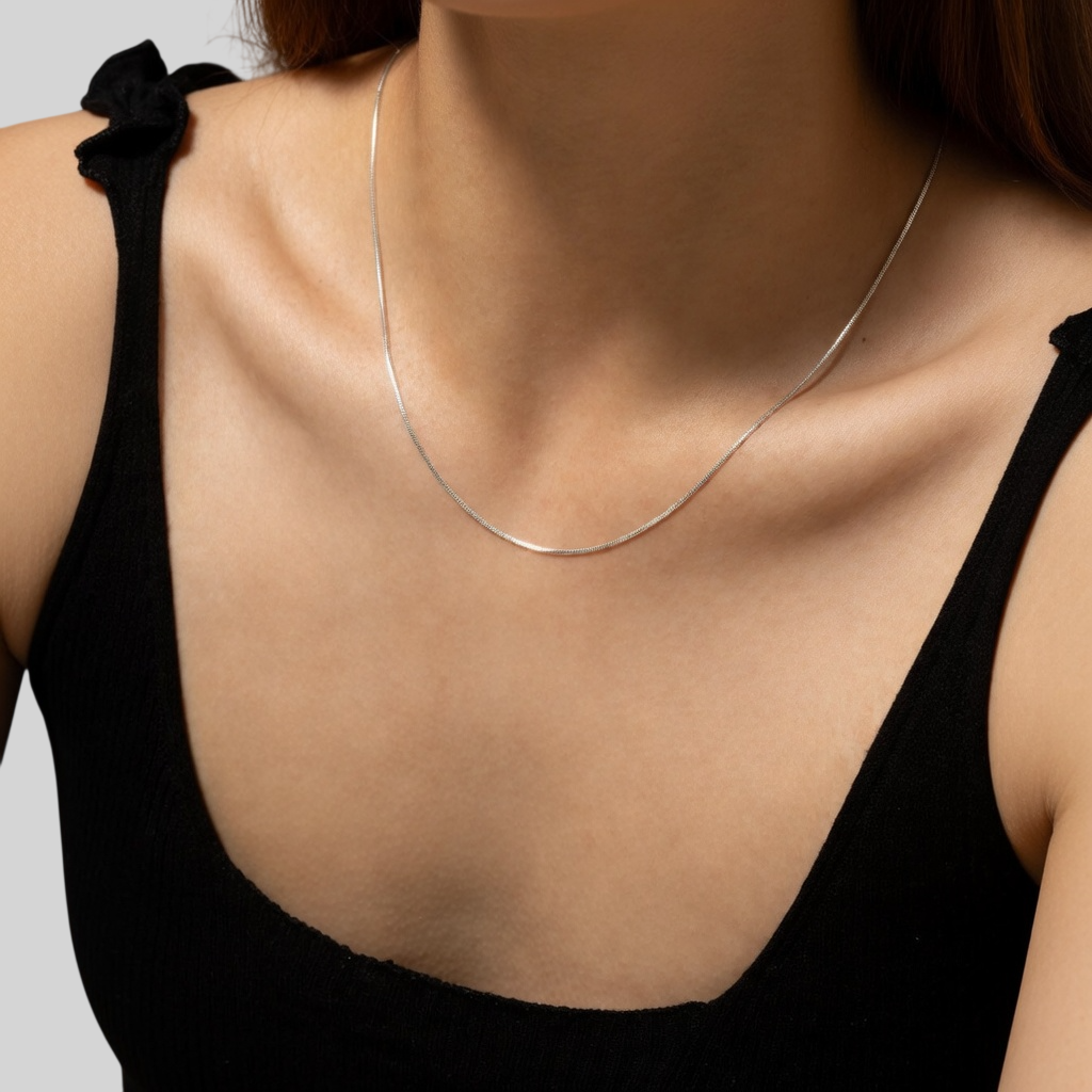 Luxuriöse 925 Sterling Silber Halskette mit Zirkonia – Damen Schlangenkette, 18K vergoldet oder platinbeschichtet
